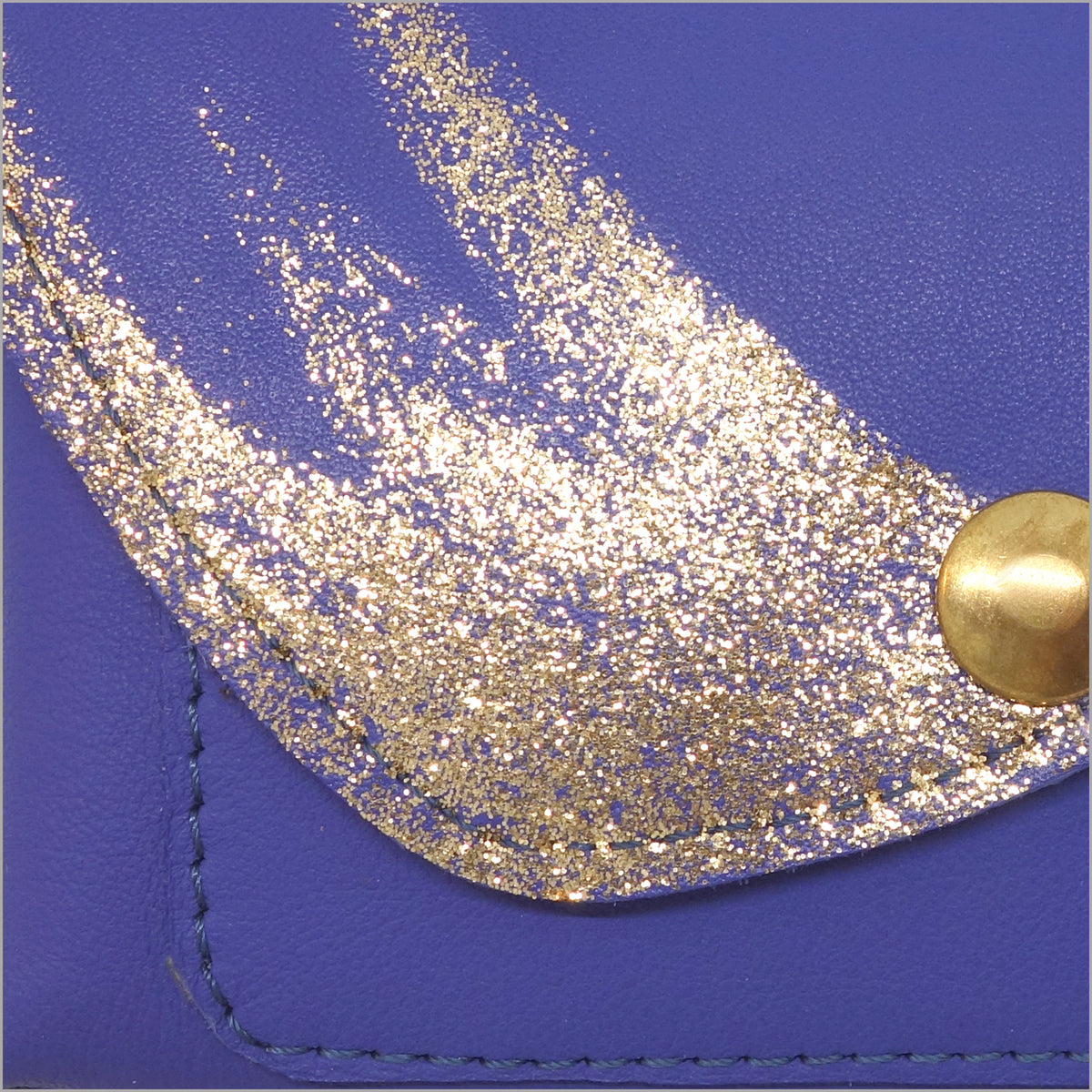 Portefeuille porte-cartes porte-monnaie en cuir bleu colbalt