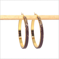 Boucles d'oreilles créoles colorées en cuir et paillettes