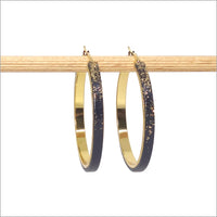 Boucles d'oreilles créoles colorées en cuir et paillettes