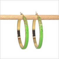 Boucles d'oreilles créoles colorées en cuir et paillettes
