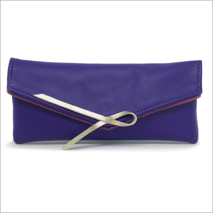 Purple soft leather glasses case