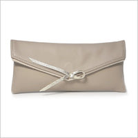 Étui à lunettes en cuir souple beige mastic