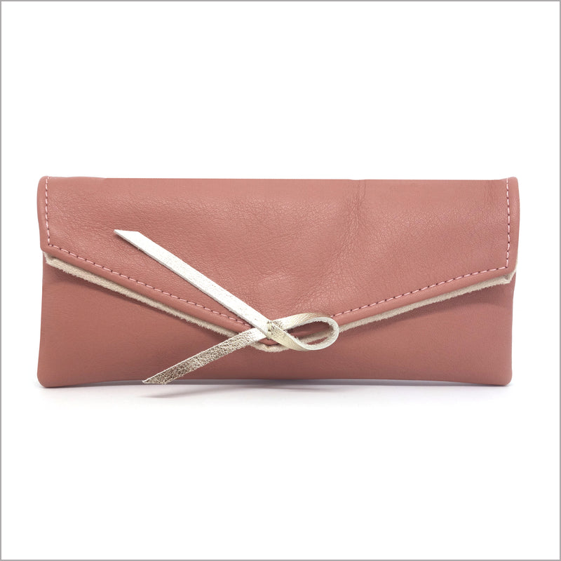 Glasses case in soft rosewood leather