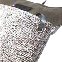 Étui à lunettes souple en lin enduit argent