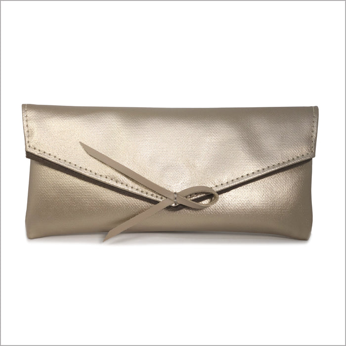 Étui à lunettes souple bâche enduite dorée champagne