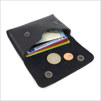 Black leather purse and card holder