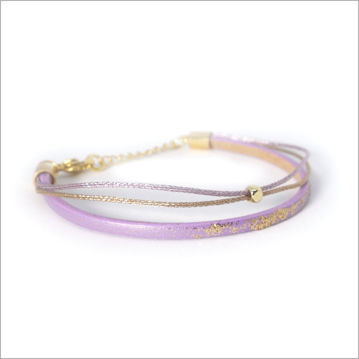 Bracelet réglable en cuir irisé pour femme