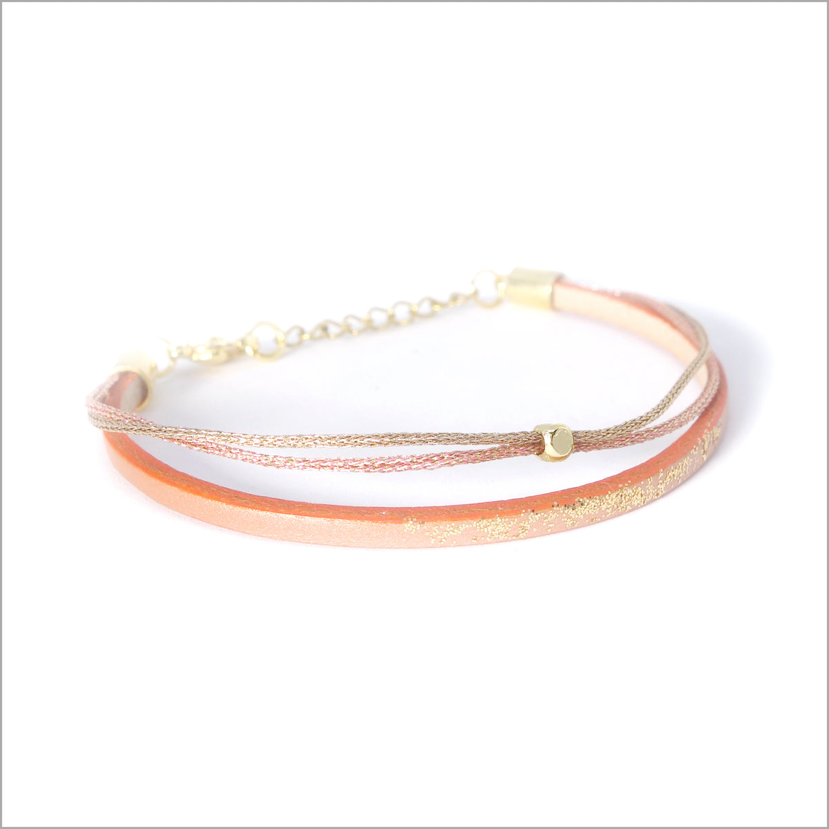Bracelet réglable en cuir irisé pour femme