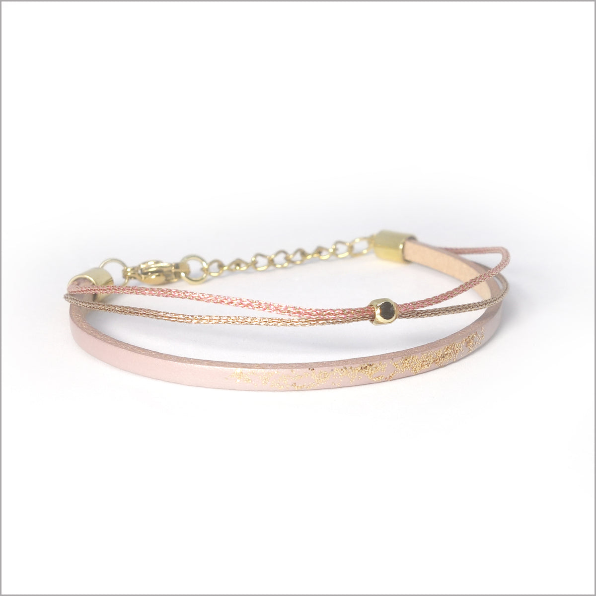 Bracelet réglable en cuir irisé pour femme
