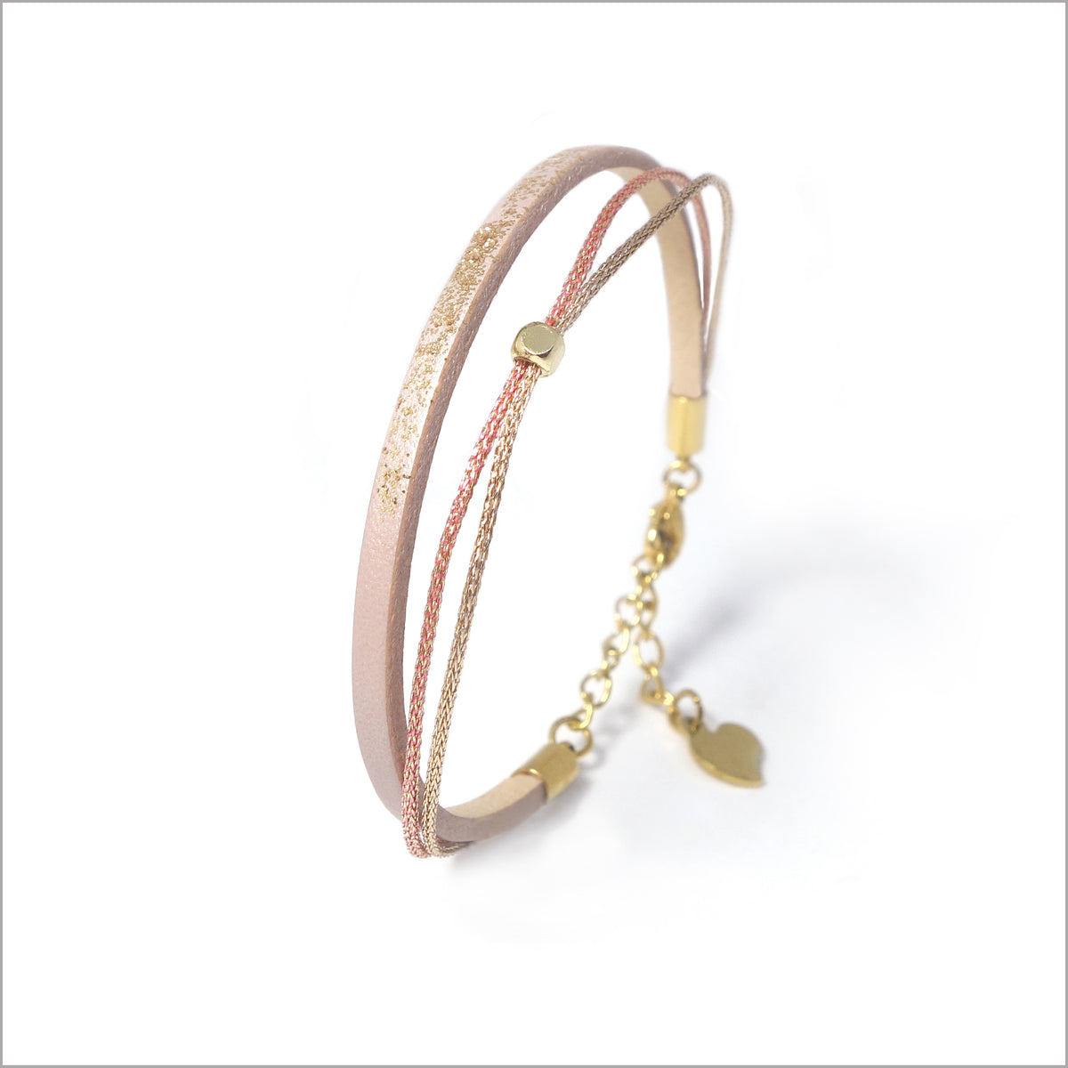 Bracelet réglable en cuir irisé pour femme