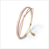 Bracelet réglable en cuir irisé pour femme