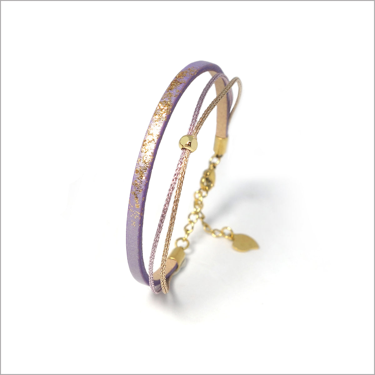 Bracelet réglable en cuir irisé pour femme