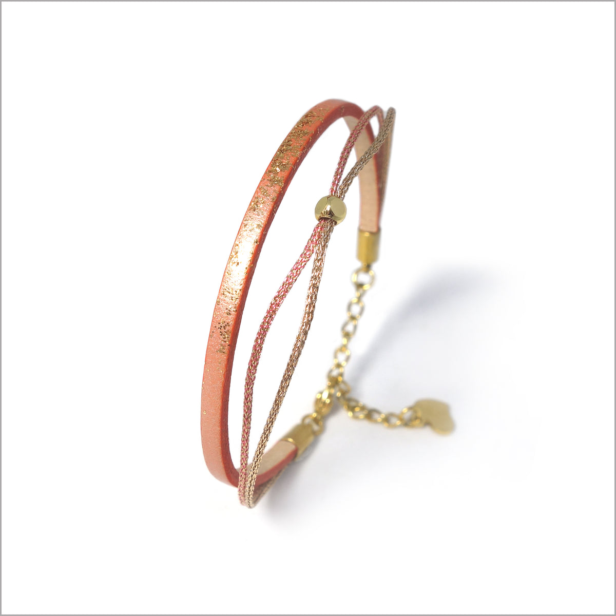 Bracelet réglable en cuir irisé pour femme