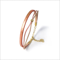 Bracelet réglable en cuir irisé pour femme