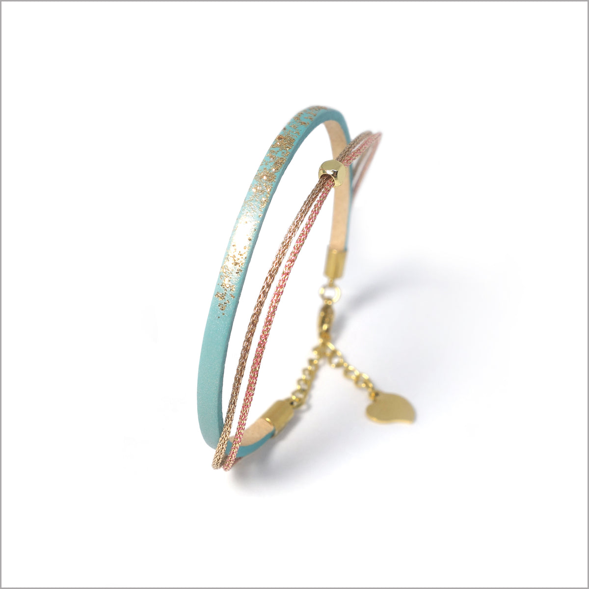 Bracelet réglable en cuir irisé pour femme