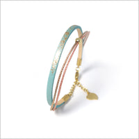 Bracelet réglable en cuir irisé pour femme