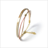 Bracelet réglable en cuir irisé pour femme