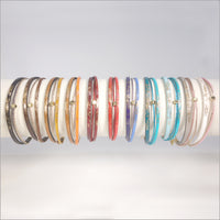 Bracelet artisanal réglable pour femme en cuir, lamé et paillettes peintes à la main