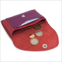 Petit compagnon porte-monnaie à 3 compartiments rouge et violet