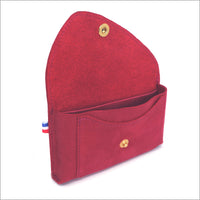 Portefeuille porte-monnaie femme cuir rouge