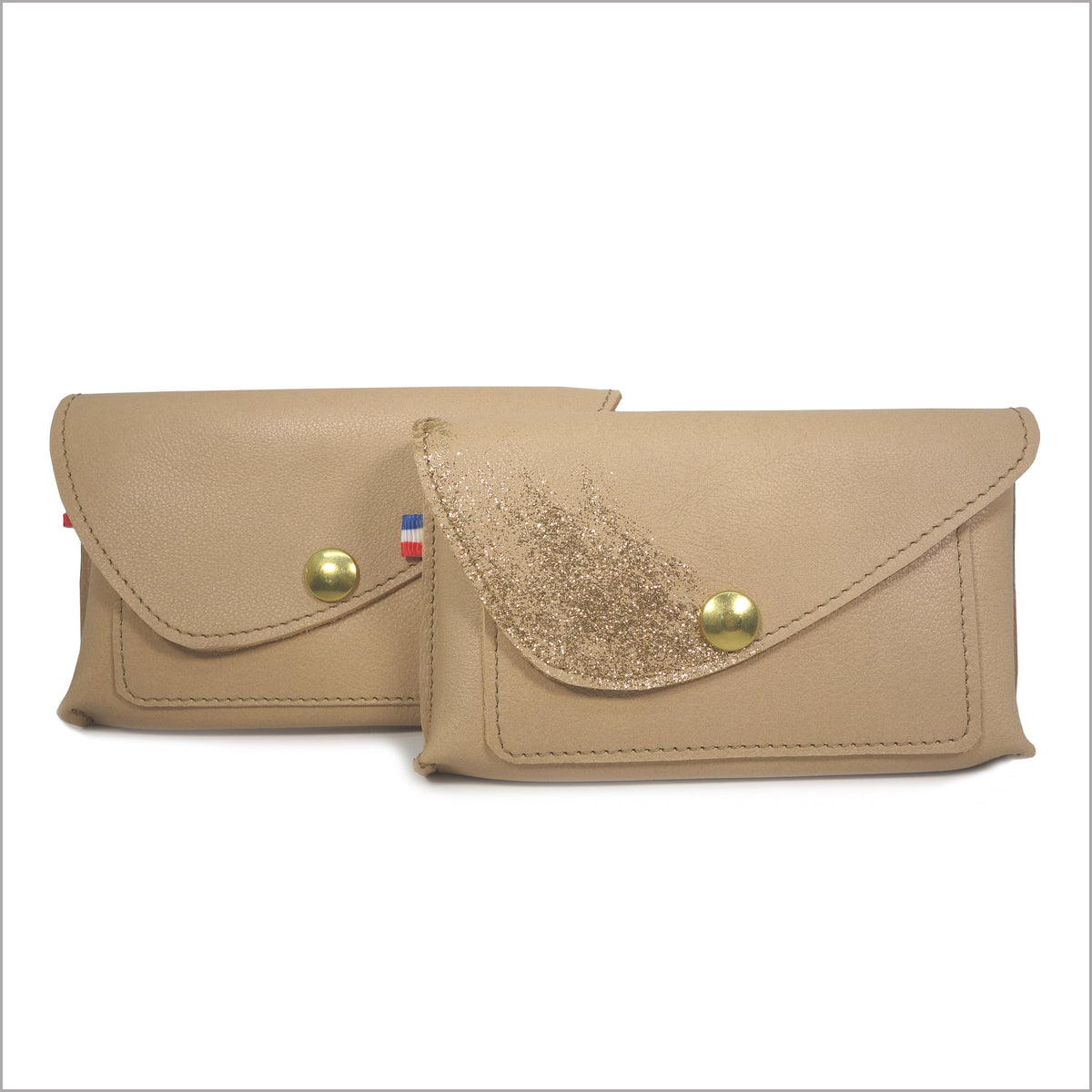 Little companion with 3 compartments golden yellow and nude