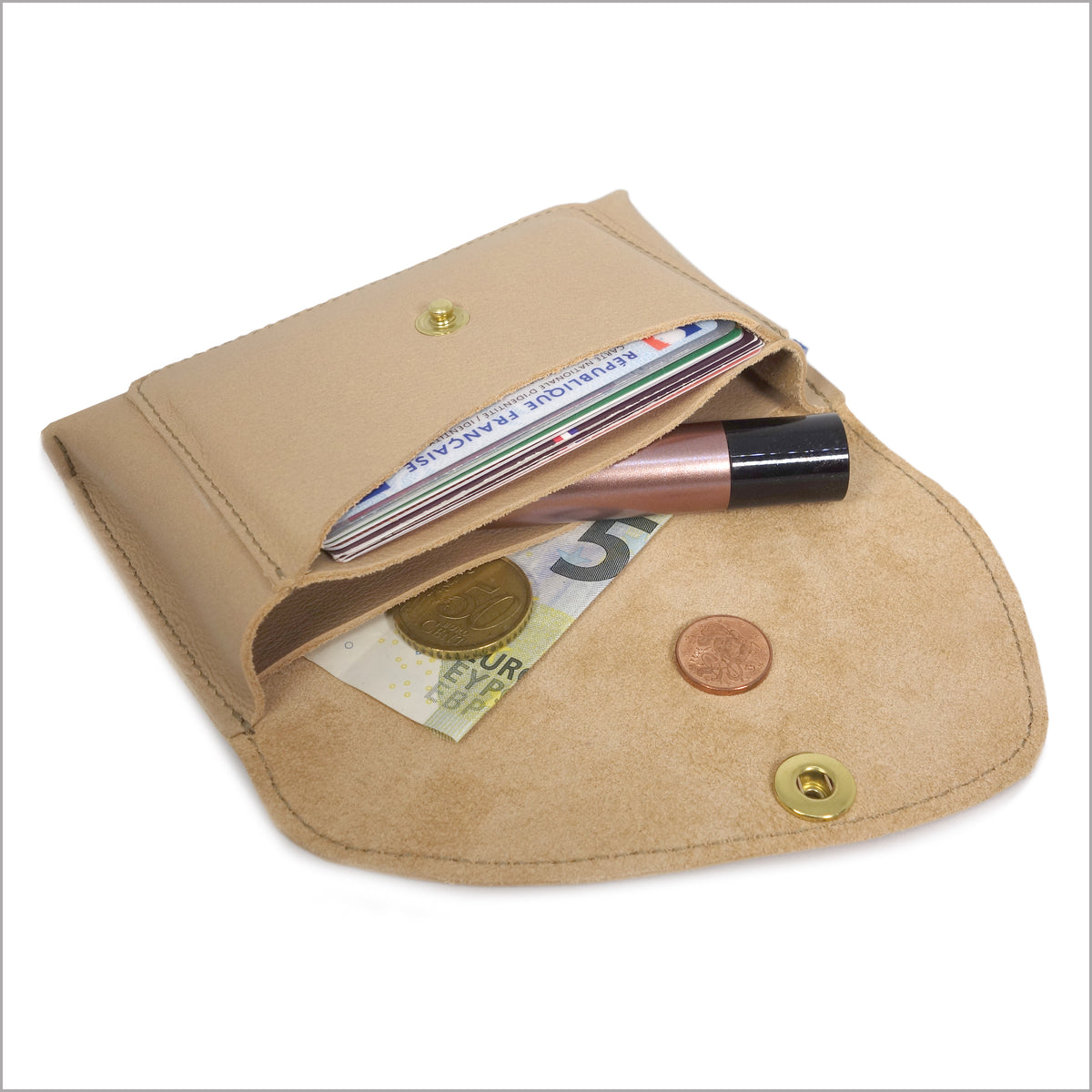 Little companion with 3 compartments golden yellow and nude