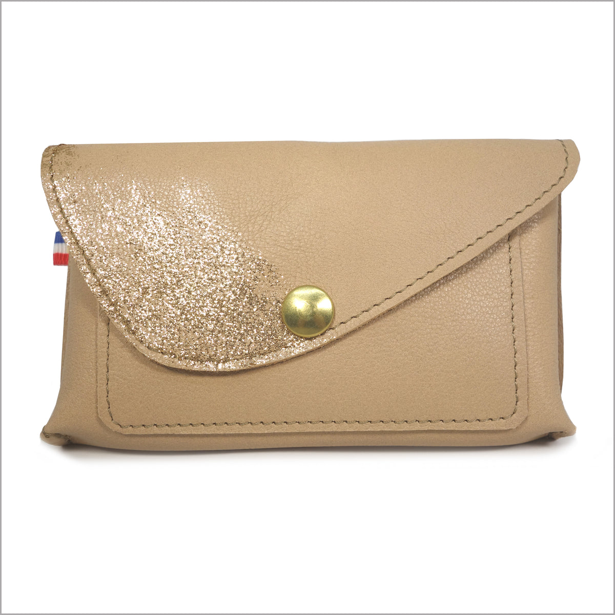 Little companion with 3 compartments golden yellow and nude
