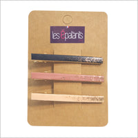 Barrettes bijoux de cheveux en cuir et paillettes