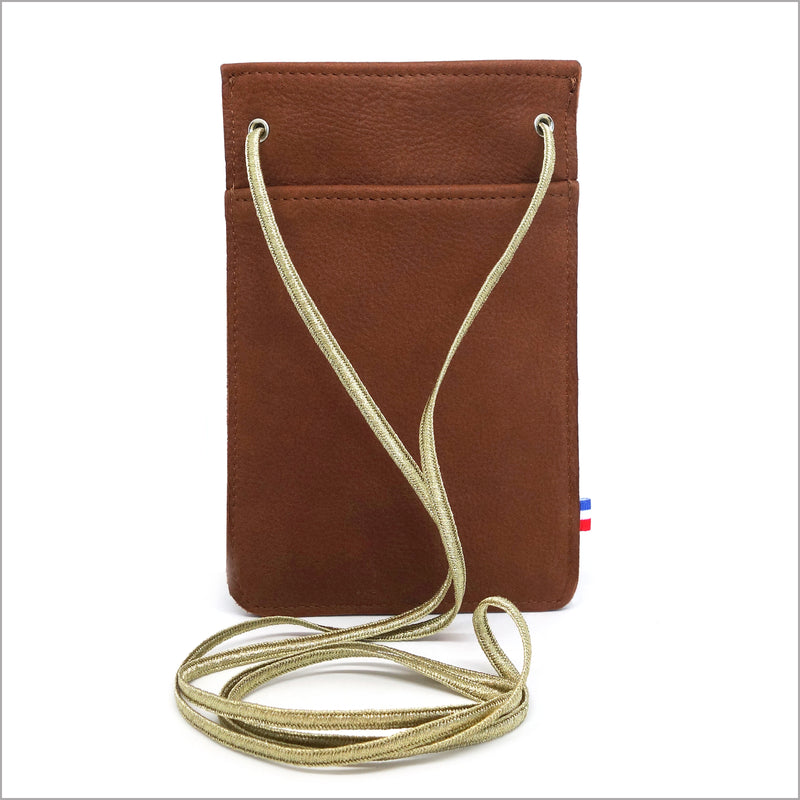 Squirrel Leather Portable Pouch with Adjustable Shoulder Strap
