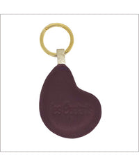 Indigo blue and burgundy leather keychain with sequins