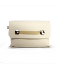 Clay white leather coin purse and card holder