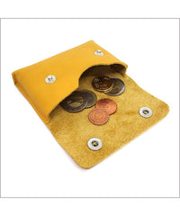 Purse and card holder in golden yellow leather